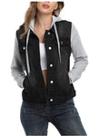 Cappotto da donna Valstrend con contrasto di colori, stile alla moda, tessuto elegante e design moderno.