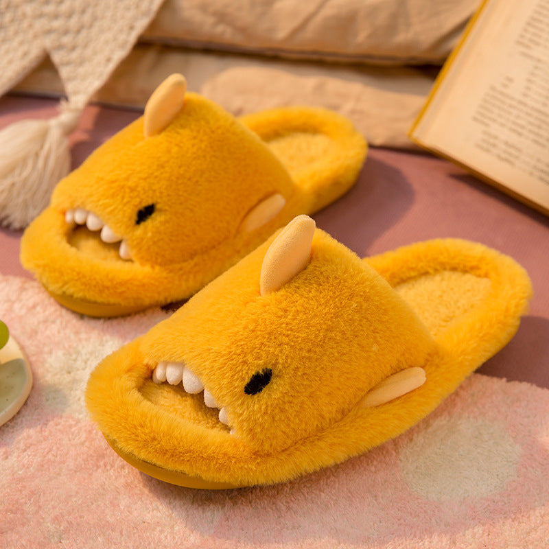 Men's And Women's Autumn And Winter Shark Cotton Slippers Non-slip Warm