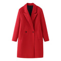 Double Breasted Long Red Overcoat