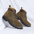 Stivaletti in suede nero per autunno e inverno, stile mid-top, marchio Valstrend Shop, con suola antiscivolo e dettagli eleganti.