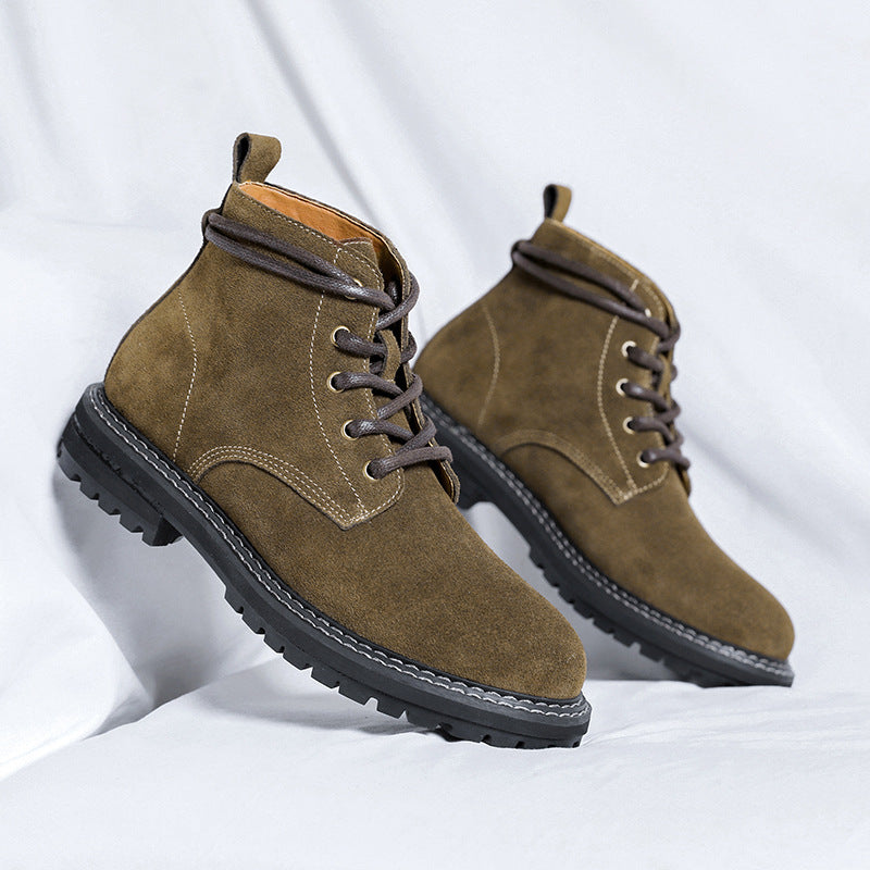 Stivaletti in suede nero per autunno e inverno, stile mid-top, marchio Valstrend Shop, con suola antiscivolo e dettagli eleganti.