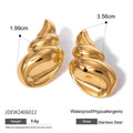 Orecchini a conch in oro 18K e acciaio inossidabile, con superficie lucida e tre-dimensionali, di marca Valstrend.