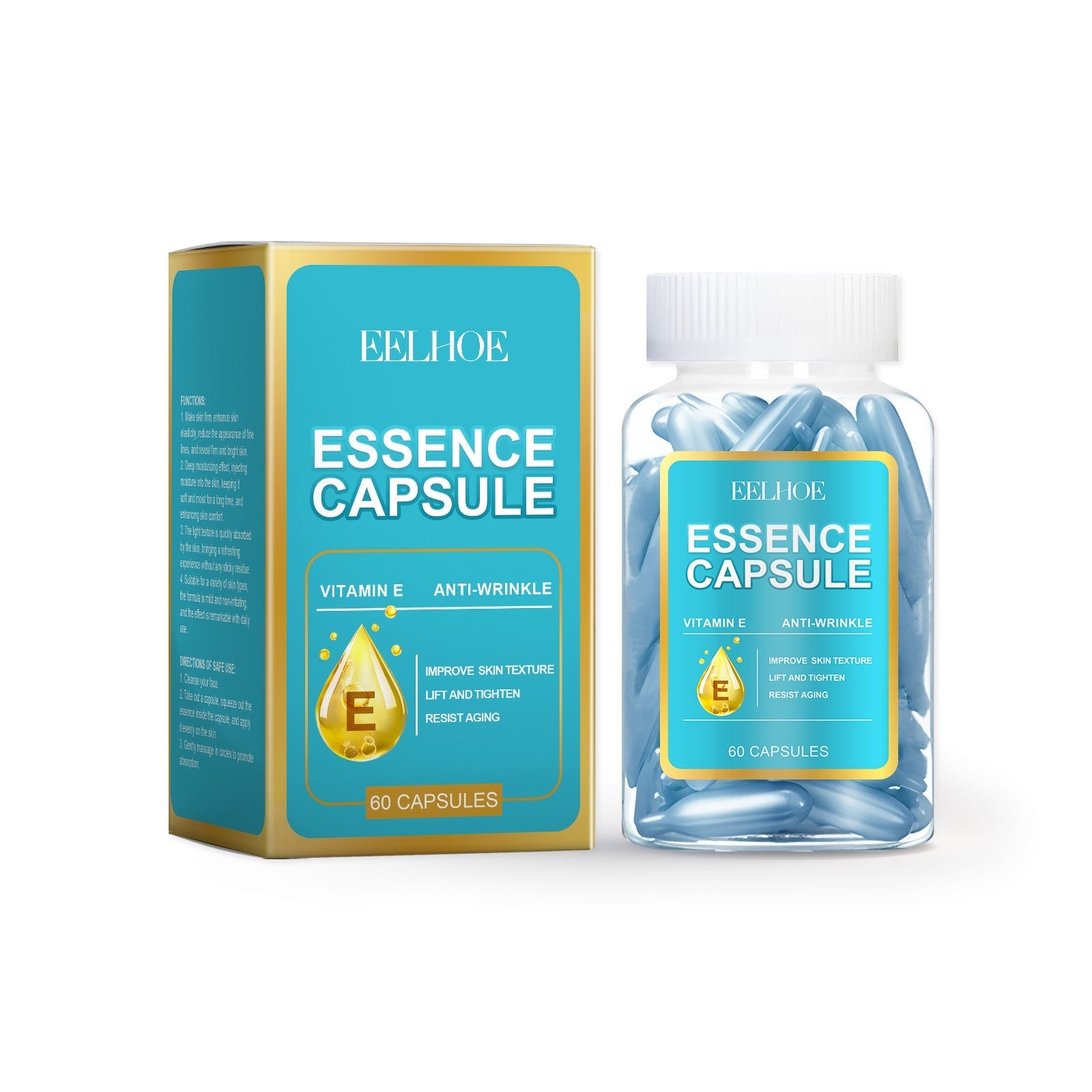 Capsule anti-invecchiamento Valstrend Shop per il viso, confezione di capsule per la cura della pelle e il ringiovanimento.