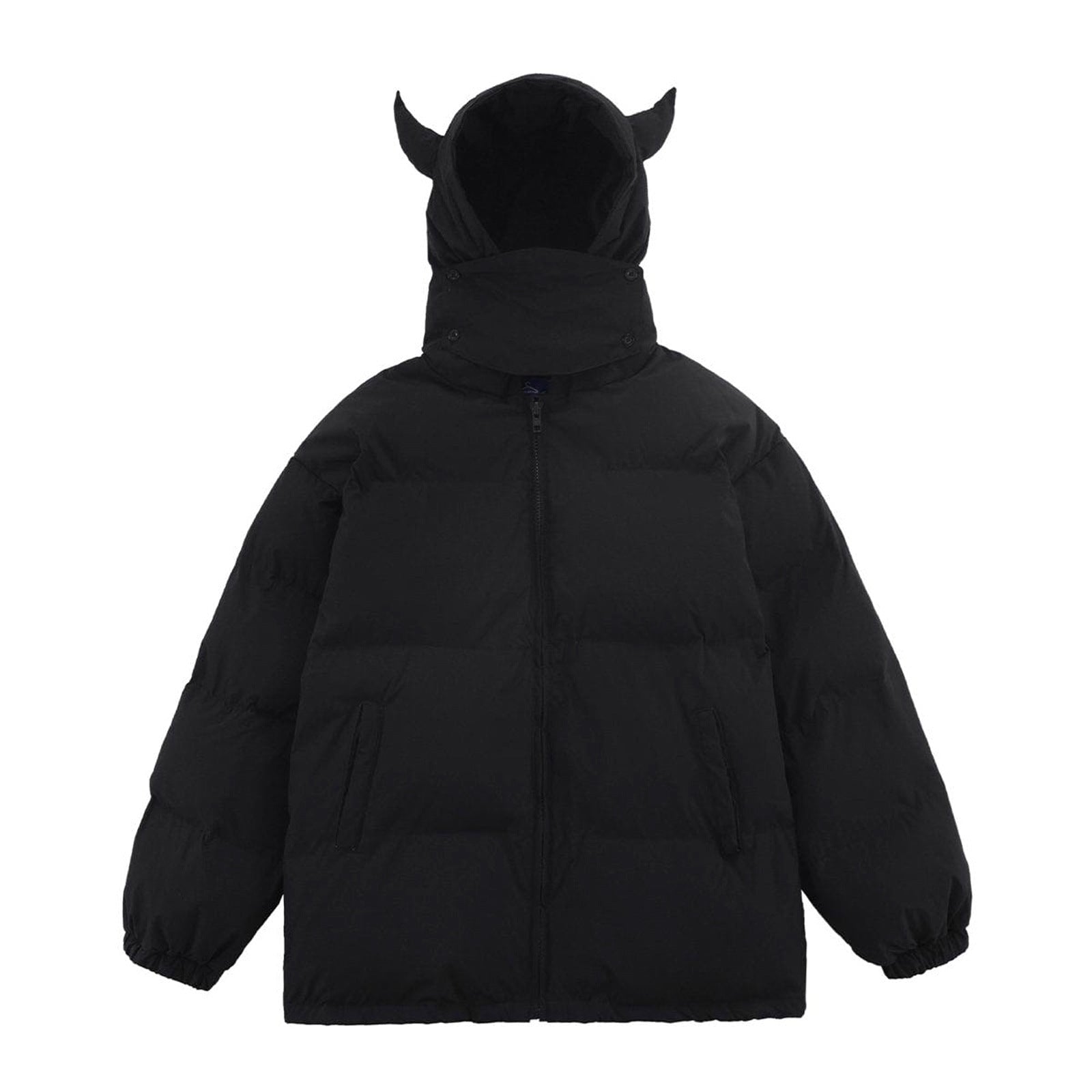 Felpa con cappuccio per uomo Valstrend, giacca imbottita in cotone con collo mascherato, colore solido e stile casual.