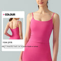Sexy U-shaped Beauty Back Yoga Vest Top Spaghetti Strap Short Skinny Slimming Semi-fixed Cup Sports Bra