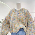 Maglione donna in maglia di Valstrend, top coordinato in tessuto morbido e caldo, modello con scollo rotondo e maniche lunghe