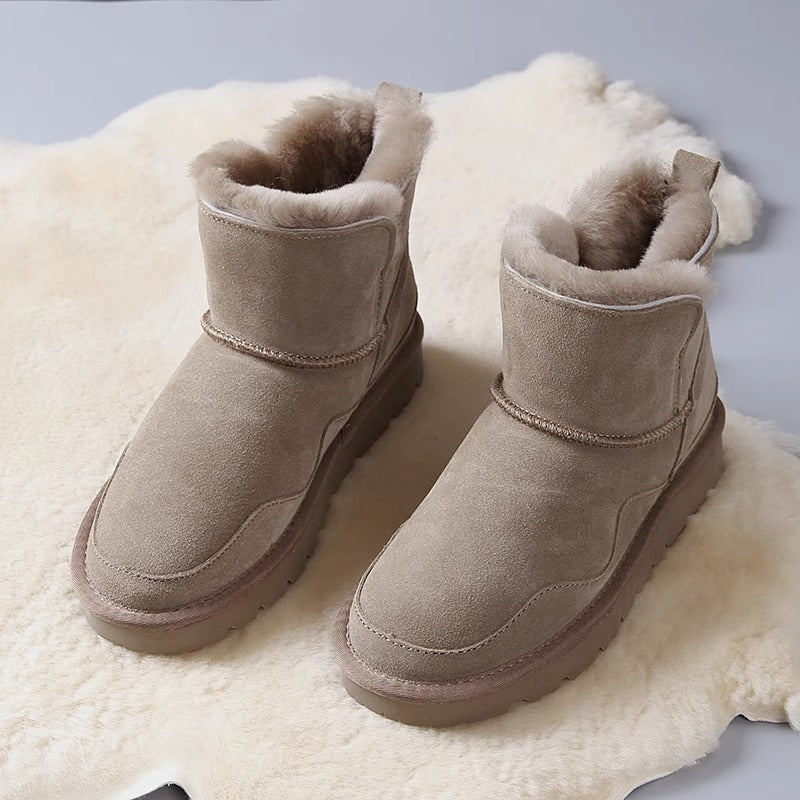 Scarpe donna stivali da neve con suola spessa e interno in pile, marca Valstrend, ideali per l'inverno e le giornate fredde.