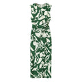 Vestito femminile Valstrend con fantasia floreale verde stampata, maniche corte e stile elegante.