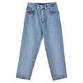 Jeans casual da uomo Valstrend con tasca a elefante ricamata e stile hip hop, tessuto denim resistente.