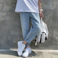 Jeans uomo Valstrend, pantaloni larghi e dritti invernali autunnali con velluto, stile casual e comfort.