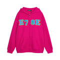 Alphanumeric Printing Plus Velvet Cardigan Sweater