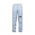 Water Washed Hole Stitching Bootleg Pants Jeans