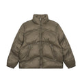 Cappotto in velluto e cotone imbottito Valstrend, stile alto di gamma, con colletto a stand e chiusura con cerniera in colore solido