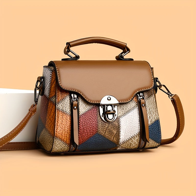 Borsa a tracolla donna Valstrend con motivo trapuntato, chiusura antifurto, tracolla regolabile e ampia capacità in stile vintage.