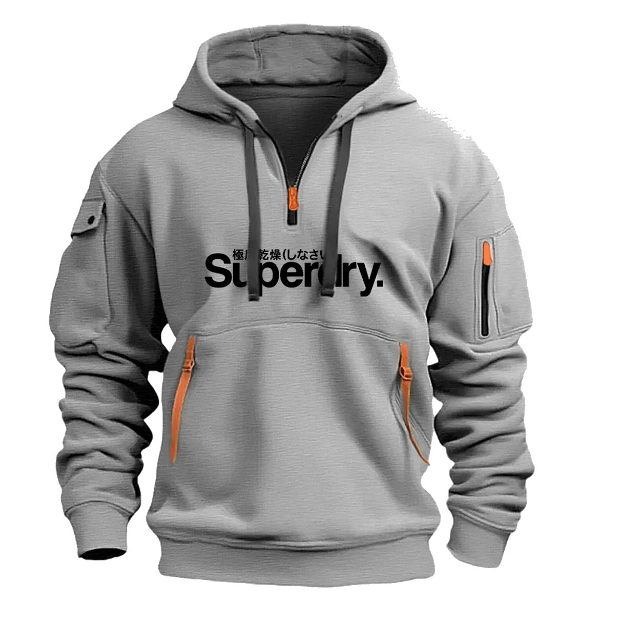 Maglione con cappuccio Valstrend da uomo, con cerniera sul collo e più tasche, in stile casual e comodo.