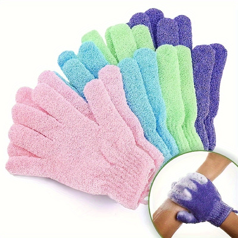 Guanto da bagno doppio con texture, set di 3/6 pz, per scrub, massaggi e pulizia del corpo, in tessuto morbido.