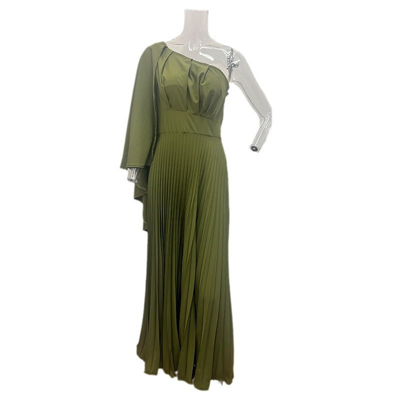 Vestito estivo Valstrend a spalle scoperte, a vita alta, plissettato, con spalline a sbuffo e stile sexy.