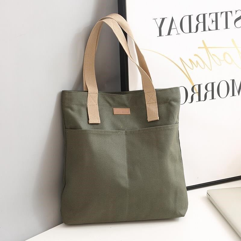 Borsa tote in canvas Valstrend per computer con manici robusti e spazio interno ampio, adatta per lavoro o viaggio.