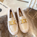 Scarpe donna Valstrend con suola spessa in cotone e motivo ladybird, ideali per autunno e inverno, vista dall'alto.