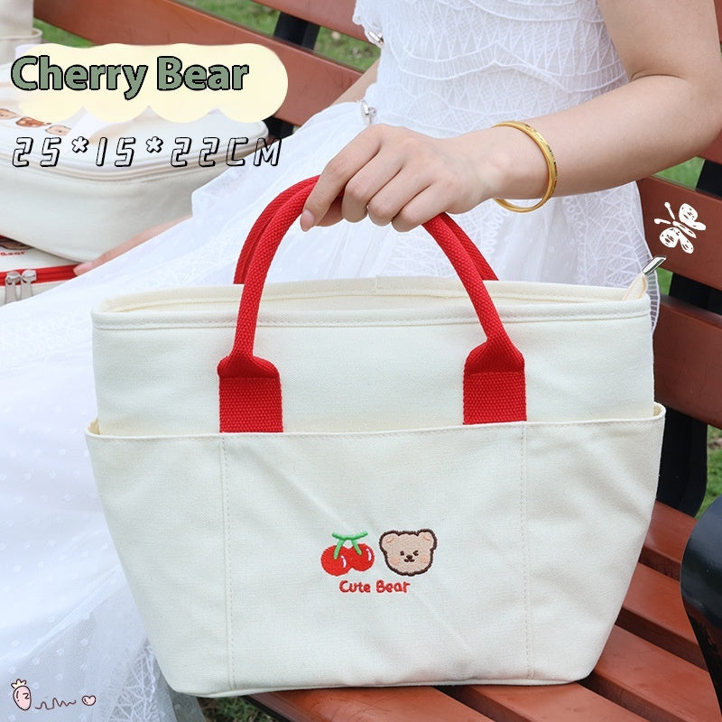Valstrend Cherry Bear borsa lunch portatile per ufficio, grande capacità, ideale per il pranzo e la conservazione.