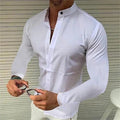 Camicia da uomo Valstrend in seta sintetica colorata, tessuto di alta qualità, dettagli eleganti e vestibilità comoda.