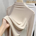 Maglietta aderente a vita bassa in stile Western di Valstrend, maglia a maniche lunghe, tessuto elasticizzato, ideale come intimo.