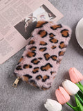 Portafoglio in peluche Valstrend con stampa leopardata, morbido e fashion, ideale per monete e piccoli oggetti.