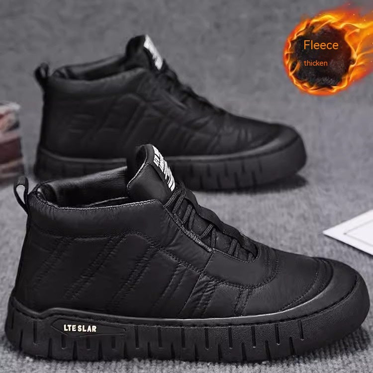 Scarpe invernali da uomo Valstrend, stivaletti altezza sopra la caviglia in cotone, resistenti al freddo, impermeabili e antiscivolo.