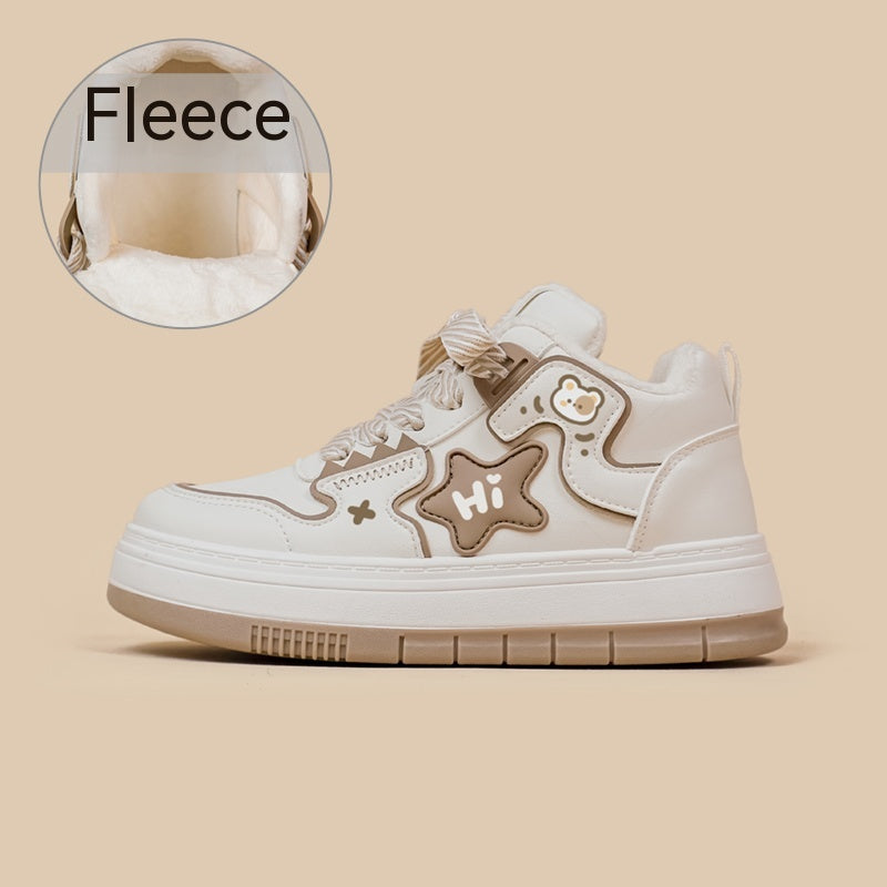 Scarpe da donna Valstrend shop High Cut Plush Casual Board Shoes invernali, con design caldo e comodo, ideali per l'inverno.