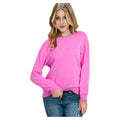 Maglione oversize a maniche lunghe di colore solido con collo rotondo e stampa con lettere, marca Valstrend.