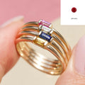 Anello quadrato con pietra portafortuna 12 mesi Valstrend, con diamante e design elegante, in oro o argento.