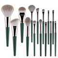 Pennelli per trucco Valstrend in verde, set di 14 pennelli da trucco super morbidi e di alta qualità per make-up professionale