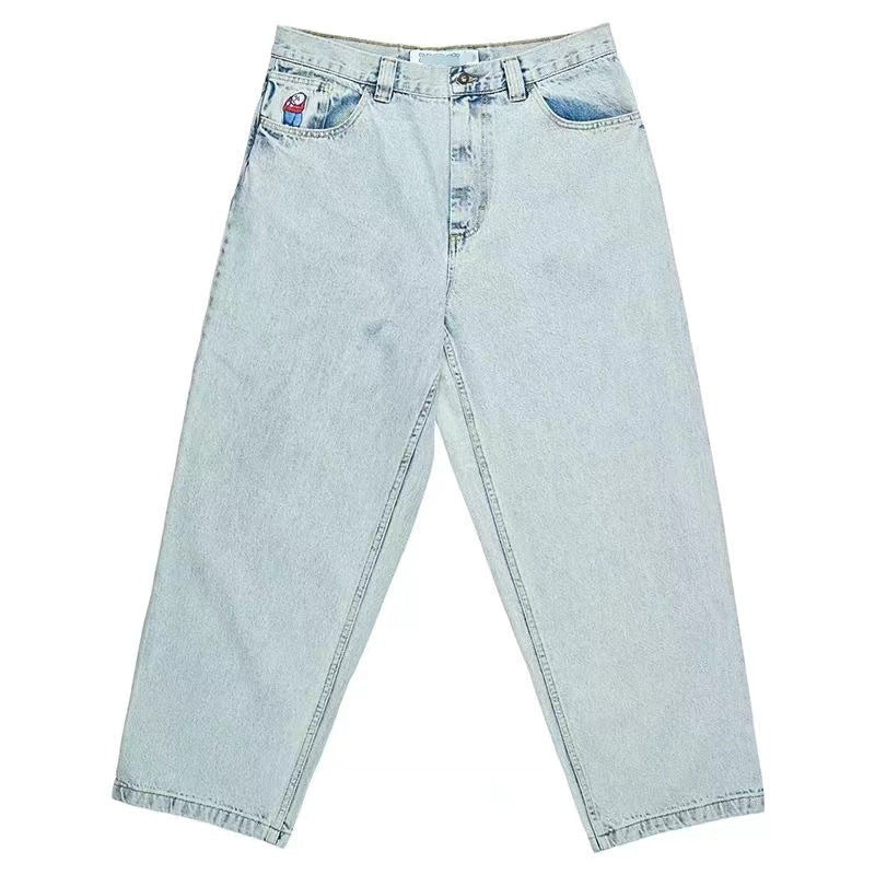 Jeans larghi a gamba larga Hip Hop Valstrend Shop, stile casual con vestibilità comoda, in tessuto denim.