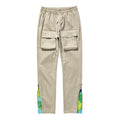 Salopette da uomo Valstrend shop, pantaloni con tasche piccole, stile street performance, tessuto resistente e moderno.