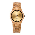 Orologio casual in legno con movimento al quarzo di Valstrend, quadrante semplice e cinturino in legno naturale.
