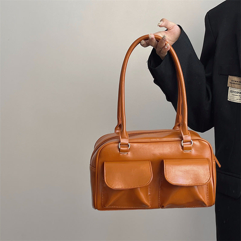 Grande borsa tote retrò da pendolare Valstrend, spaziosa e versatile con tracolla in stile vintage e design semplice.