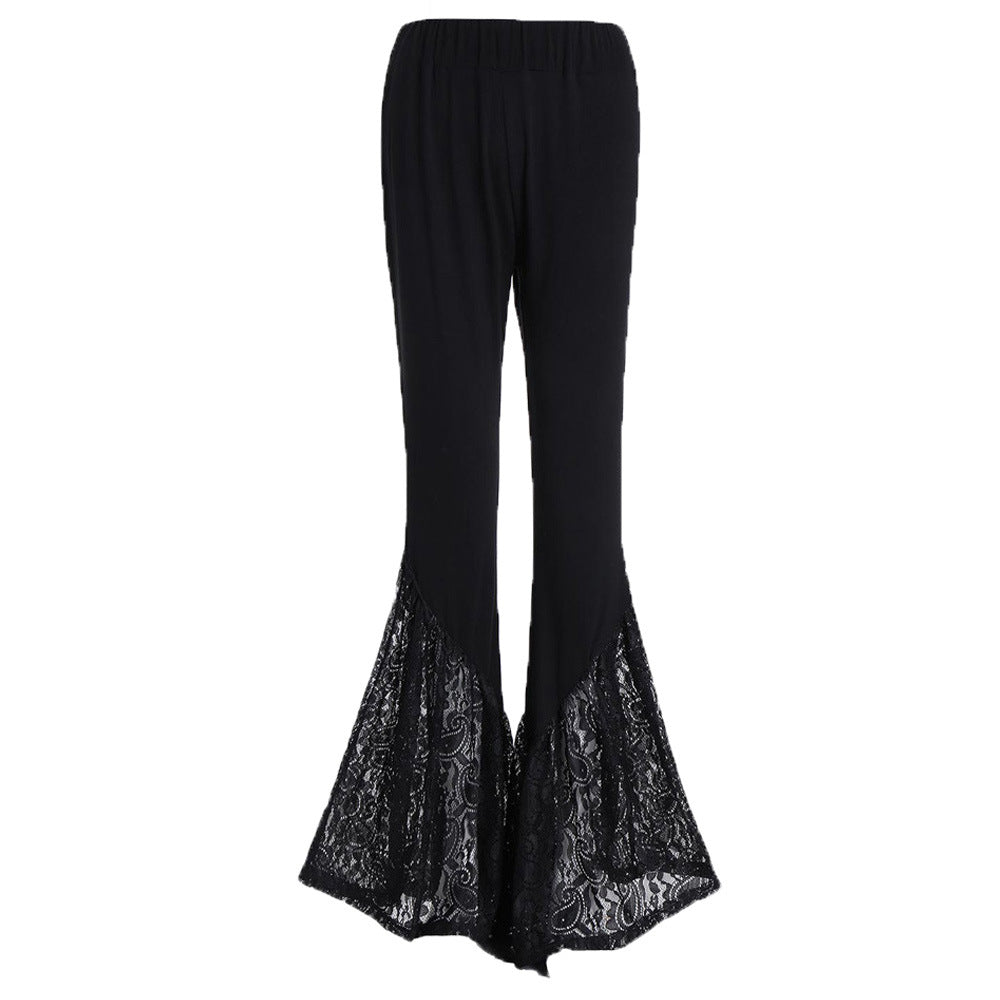 Women's Knitted Lace Bell-bottom Pants