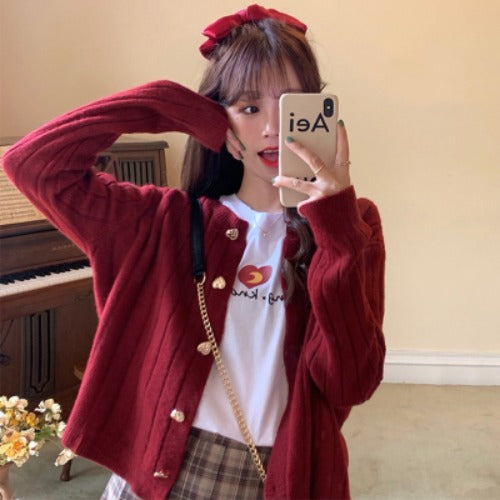 Maglione slim a righe in stile coreano Valstrend, vestibilità ampia e confortevole, con dettagli in stile casual e moderno.