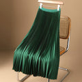 Pure-color High-grade Satin Pleated Skirt Large Size With A Half Skirt