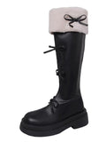 Stivaletti donna invernali e autunnali Valstrend con suola spessa e calda, ideali per il freddo, in pelle marrone e design elegante.