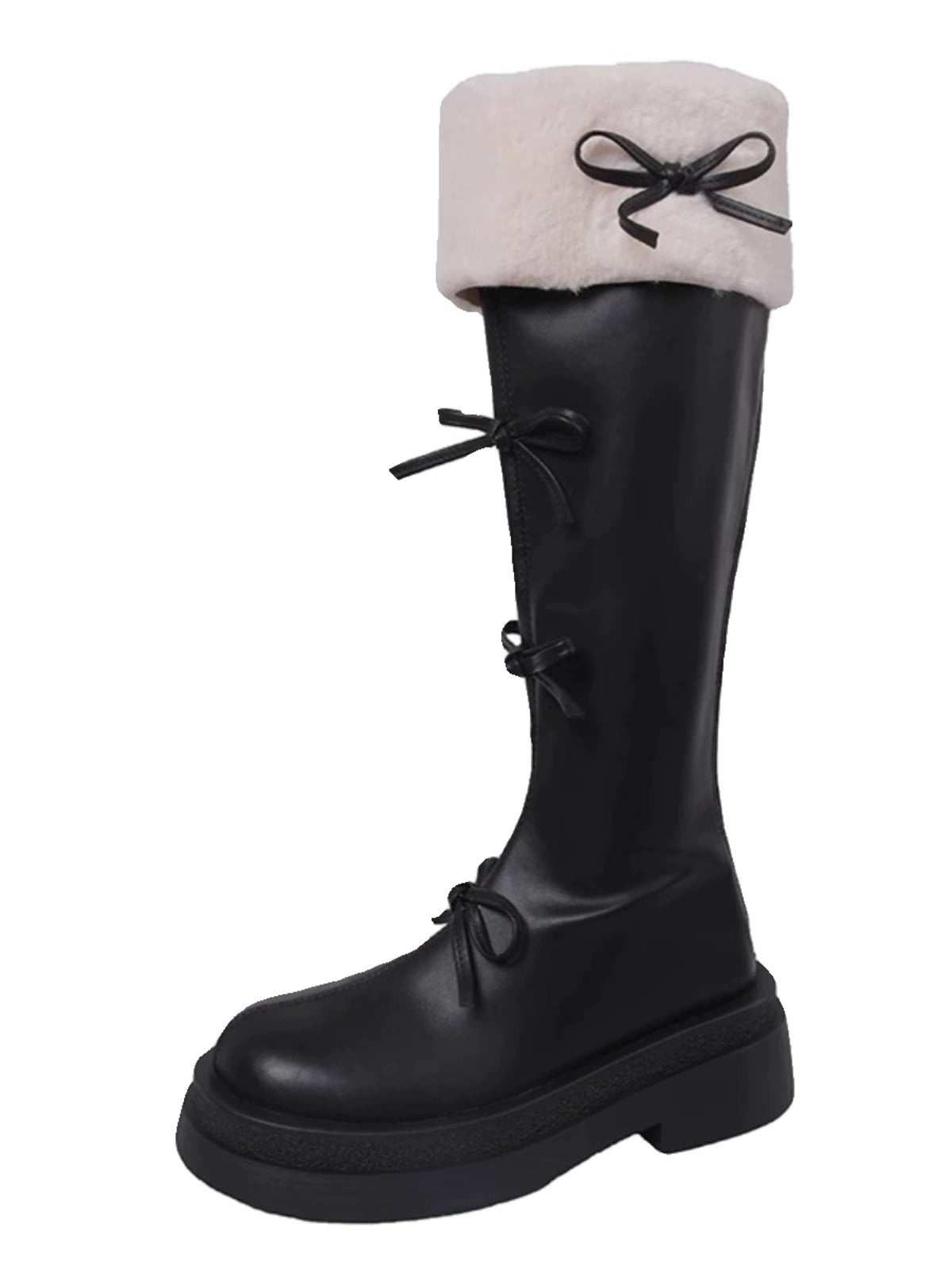 Stivaletti donna invernali e autunnali Valstrend con suola spessa e calda, ideali per il freddo, in pelle marrone e design elegante.