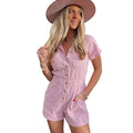Vestito donna estate con colletto, maniche corte e pantaloncini, stile shorts, di marca Valstrend.
