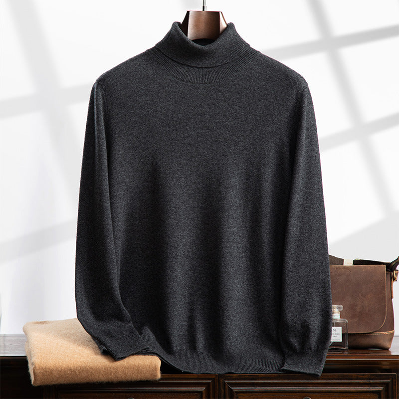 Camicia maschile in cashmere Valstrend, con colletto alto e stile casual, ideale per autunno e inverno, vista frontale.