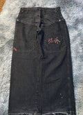 High Street Fashionable Spider Printed Fashion Brand Hiphop Straight Cropped Pants
