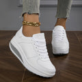 Sneakers donna platform casual con lacci, scarpe sportive comode bassa altezza, ideali per outdoor in autunno, marca Valstrend.