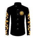 3D Printing Bronzing Printed Men's Small Collar Shirt