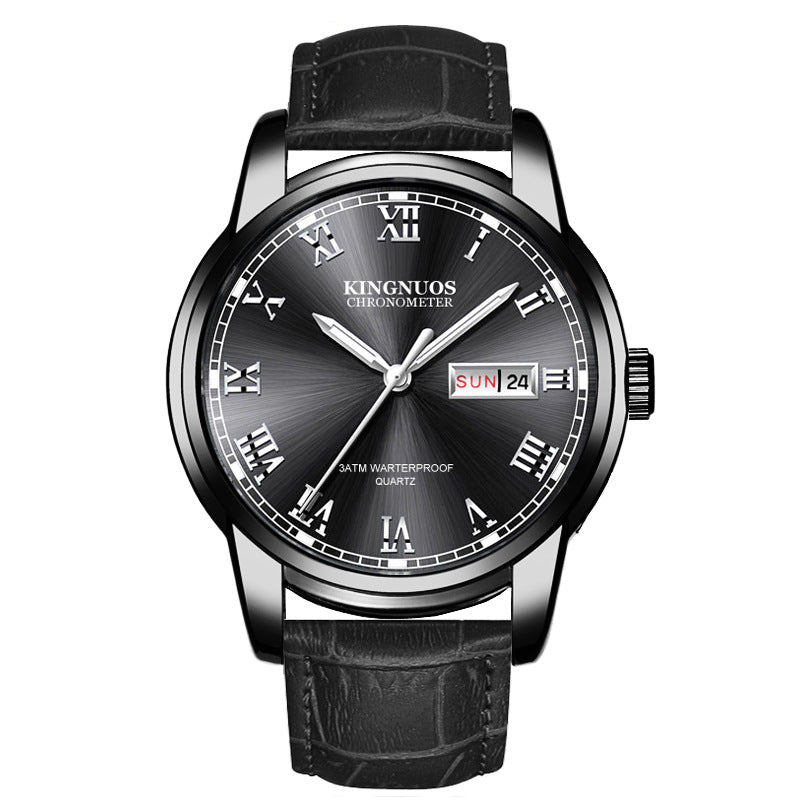 Orologio da uomo Valstrend con cinturino in acciaio e calendario doppio, stile business e design robusto.