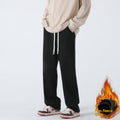 Autumn And Winter Straight Wide Leg Casual Trousers Drape Fleece-lined Thickening Exercise