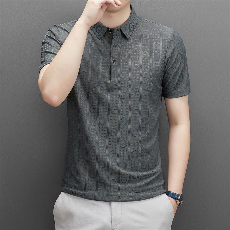 Camicia polo da uomo Valstrend, stile estivo casual con colletto, adatta a uomini di mezza età, in tessuto leggero e confortevole.