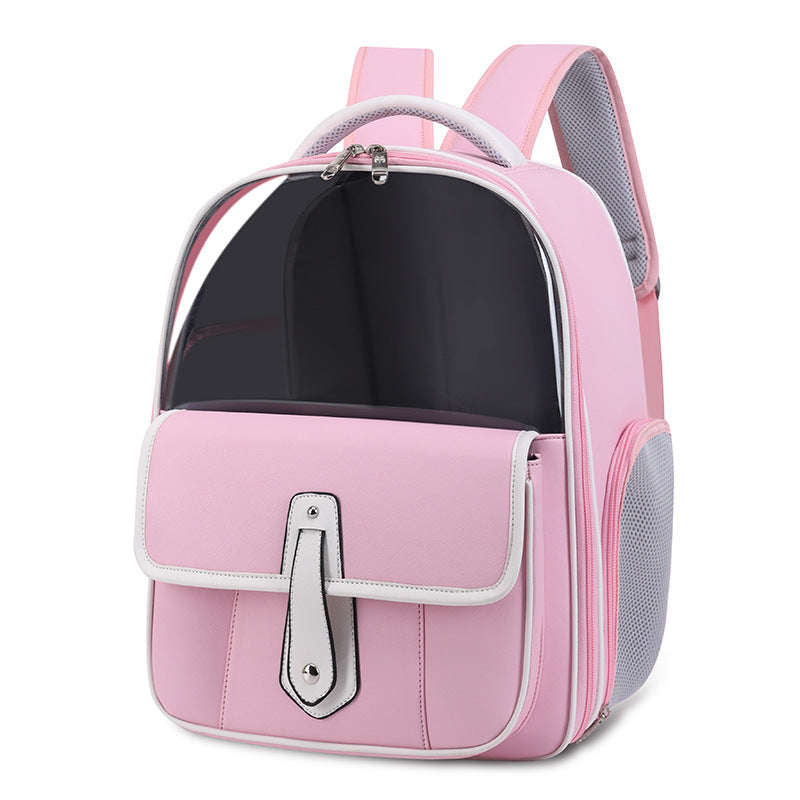 Zaino portatile per gatti Valstrend, borsa elegante e comoda per uscite con spazio per il gatto, design pratico e leggero.